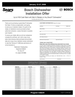 bosch dishwasher installation offer sears PDF