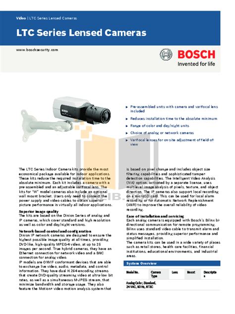 bosch ltc 0498 75 security cameras owners manual PDF