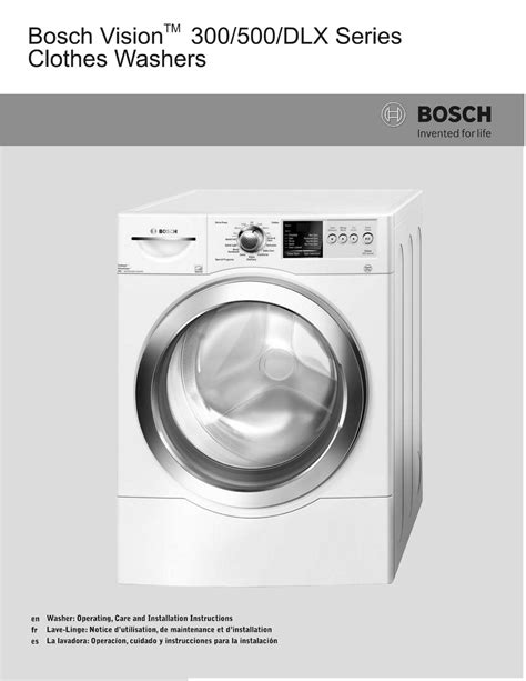 bosch vision 300 washer manual Doc