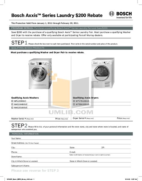 bosch washer axxis instructions Doc