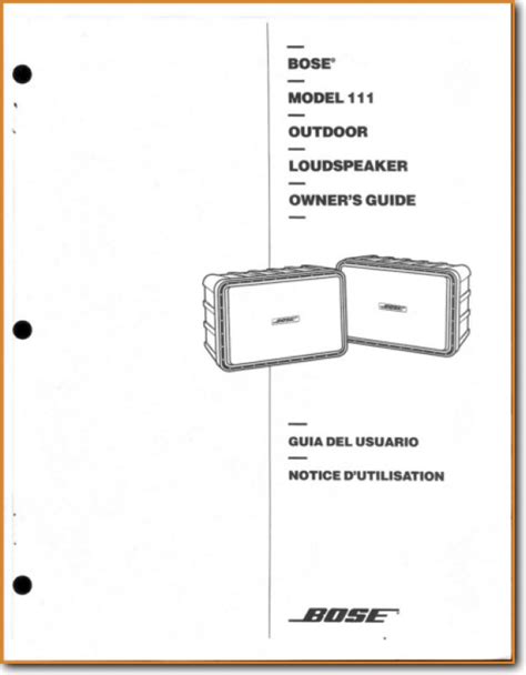 bose 111 speakers owners manual Epub