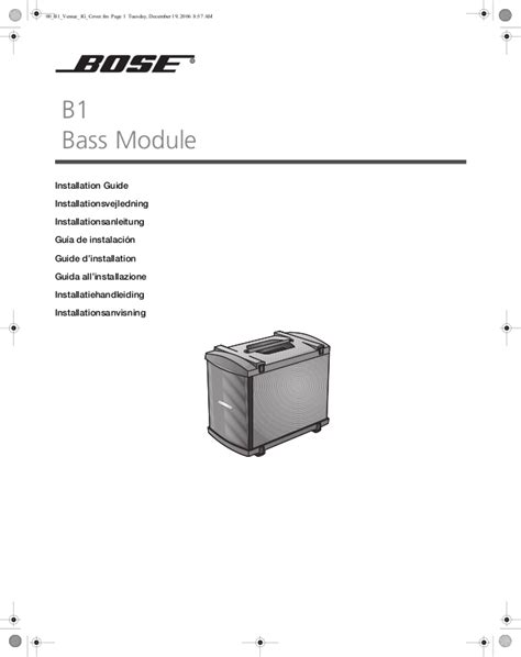 bose b1 bass module installation guide Reader