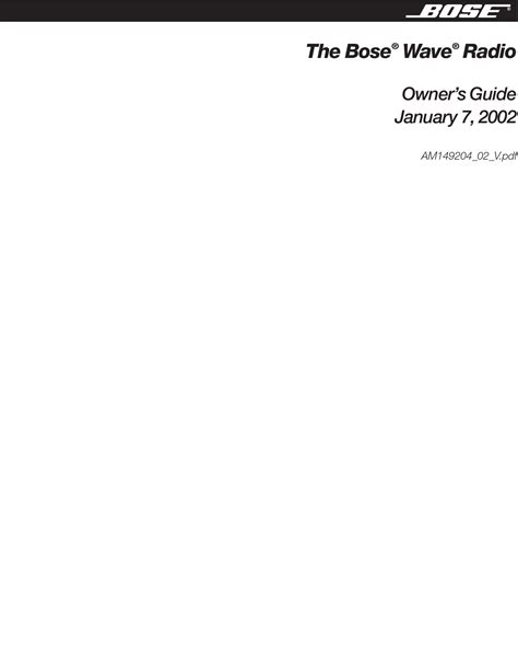 bose wave radio user guide Epub