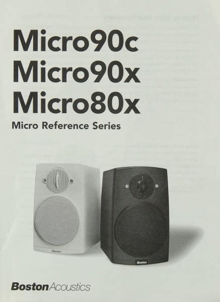 boston acoustics micro 90x ii speakers owners manual Epub