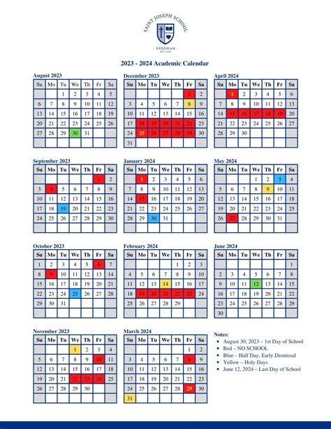 boston u calendar