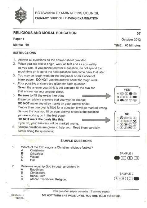 botswana psle past exam papers Doc