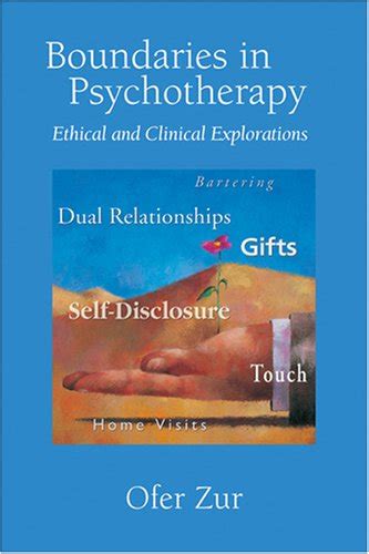 boundaries in psychotherapy ethical and clinical explorations PDF