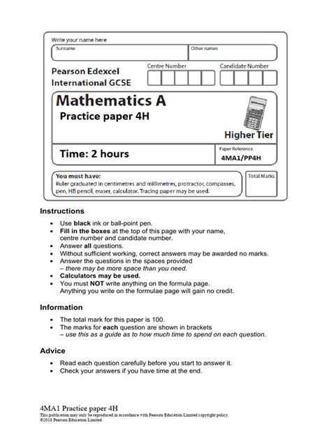boundry for mathematics a paper 4h Doc