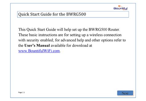 bountiful bwrg500 wireless routers owners manual Epub