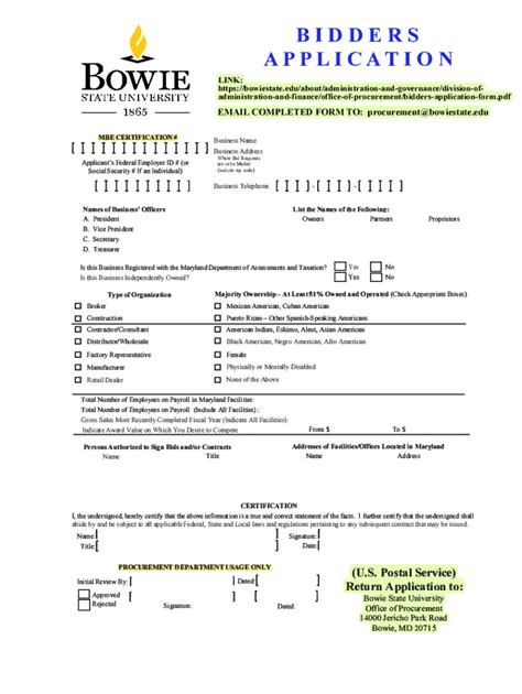 bowie state paper application PDF