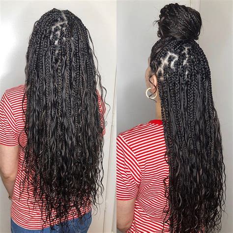 box braids with human hair