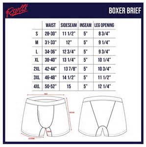 Boxer Brief Size Chart