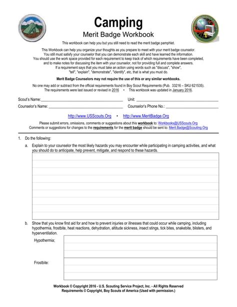 boy scout camping merit badge answers Doc