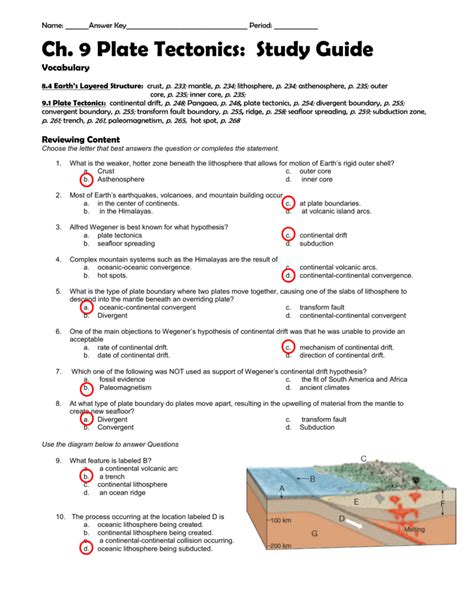 brainpop plate tectonics worksheet answer Doc