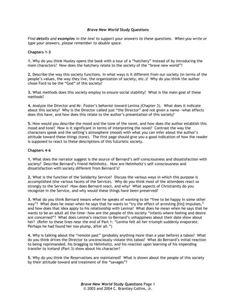 brave new world study guide question answers Kindle Editon