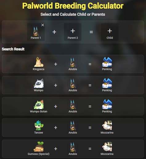 breeding calc palworld