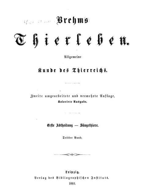 brehms thierleben s ugethiere alfred brehm Kindle Editon