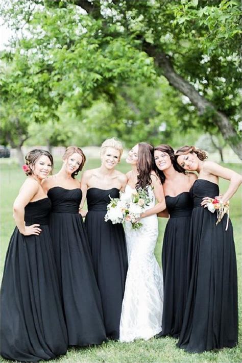 bridesmaid black and white dresses