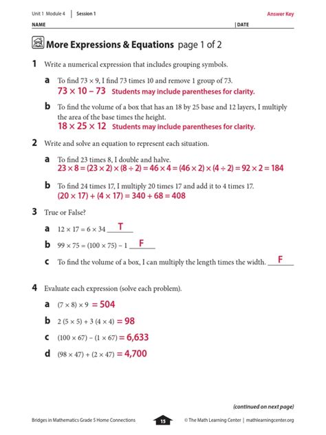bridges in mathematics grade 5 answer key Kindle Editon