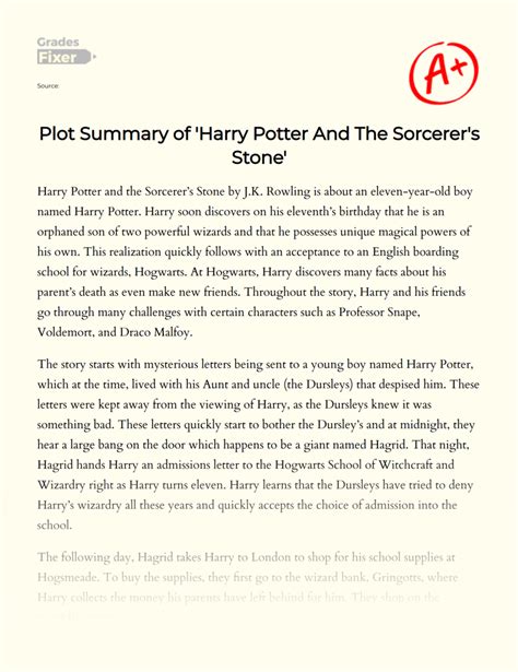 brief summary of harry potter and Reader