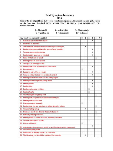 brief symptom inventory manual PDF