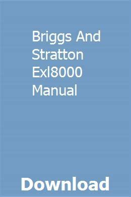 briggs amp stratton exl8000 manual Kindle Editon