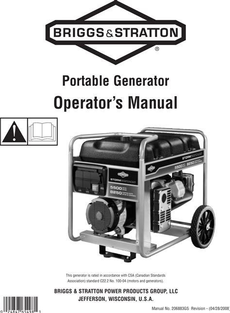 briggs and stratton 5500 generator manual PDF