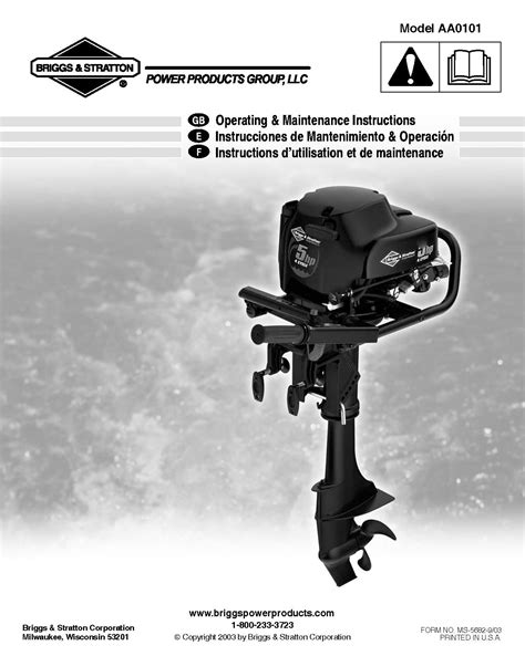 briggs and stratton 5hp outboard owners manual Doc