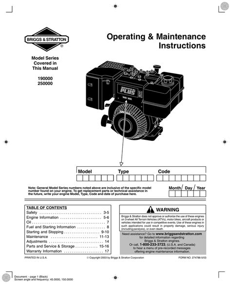 briggs and strattons owners manual Epub