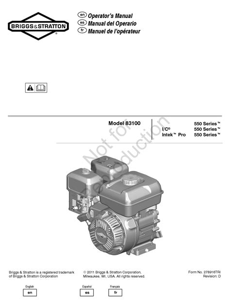 briggs stratton 550 series manual PDF