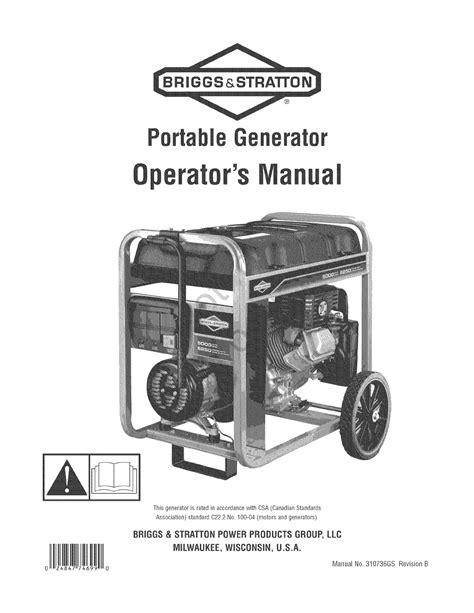 briggs stratton generator manual PDF