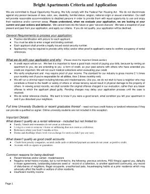 bright apartment criteria and applications Ebook PDF