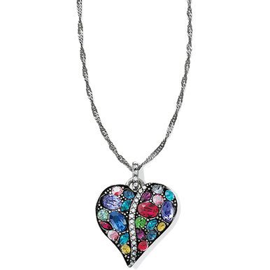 brighton trust your journey heart pave pendant silver multi