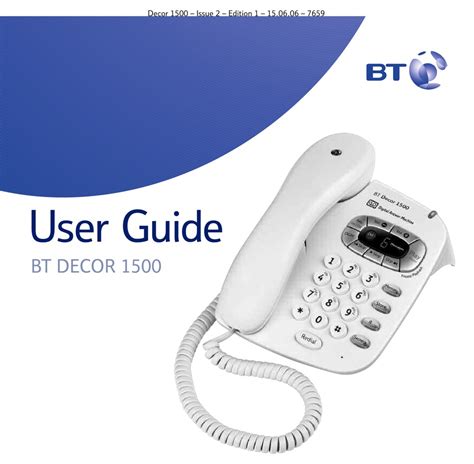 british telecom decor 1500 telephones owners manual Kindle Editon
