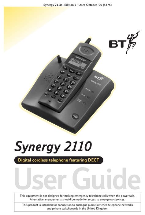 british telecom synergy 2110 telephones owners manual Doc