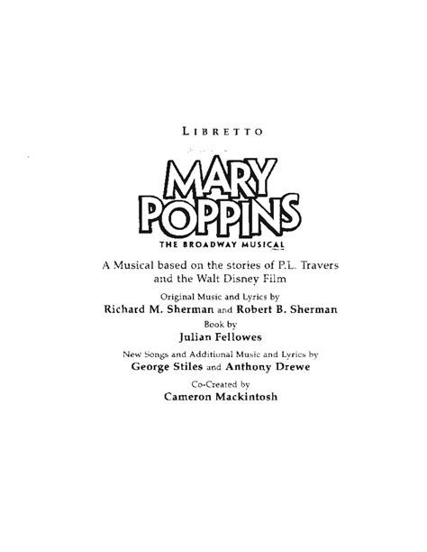 broadway mary poppins script Ebook Doc