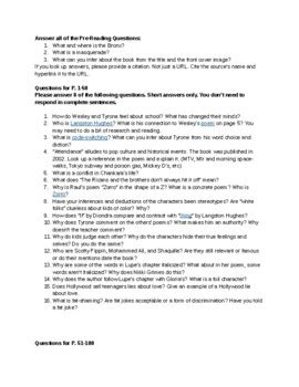 bronx masquerade answer key PDF