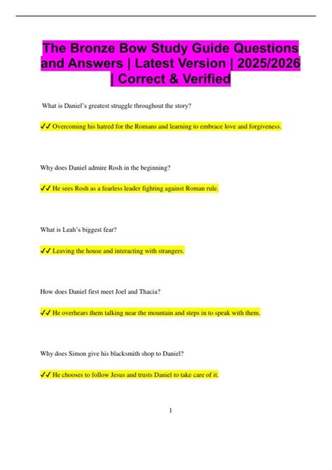 bronze bow study guide answers Epub