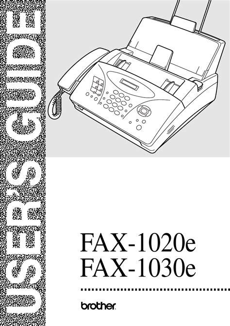 brother fax 1020e user manual Kindle Editon