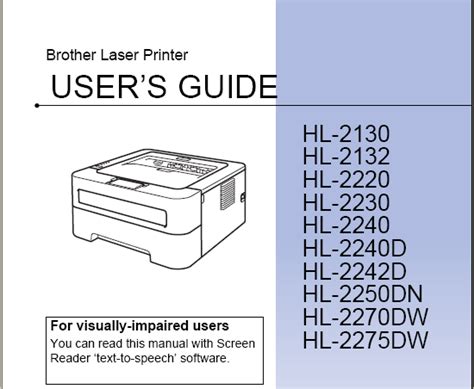 brother hl 2270dw user manual Reader