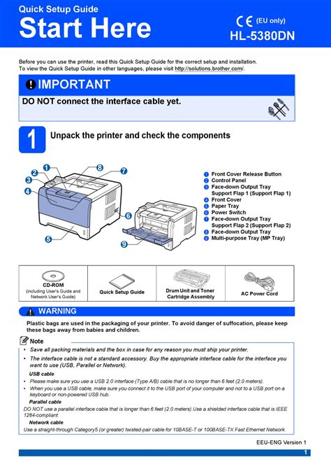 brother hl 5380dn printers accessory owners manual PDF