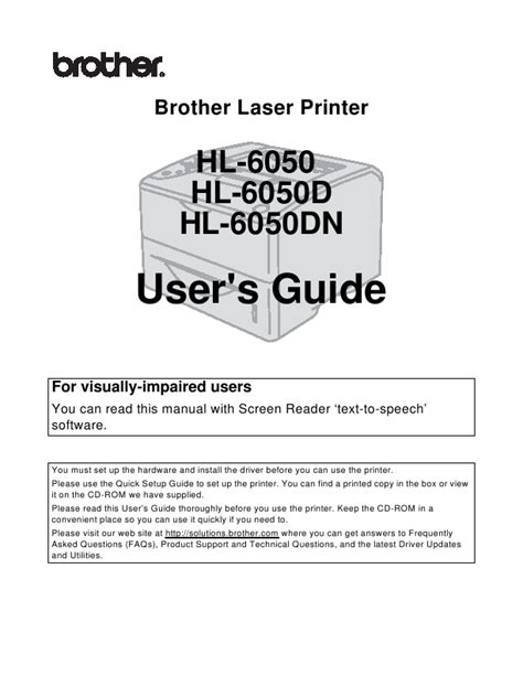 brother hl 6050d printers accessory owners manual Doc