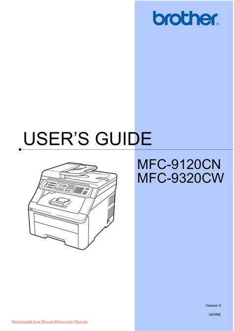 brother mfc 9320cw multifunction printers owners manual PDF