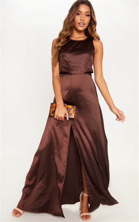 brown dress maxi