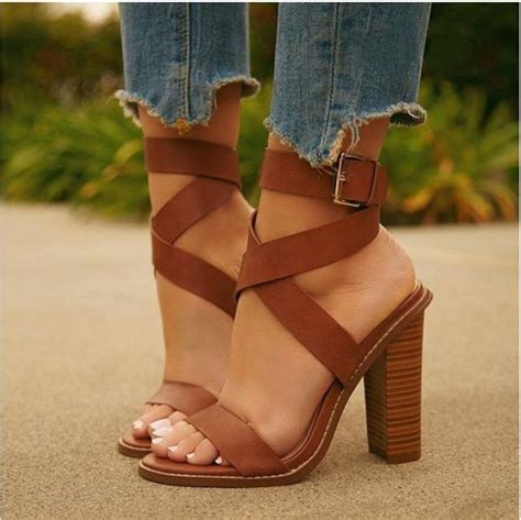 brown high heel shoes