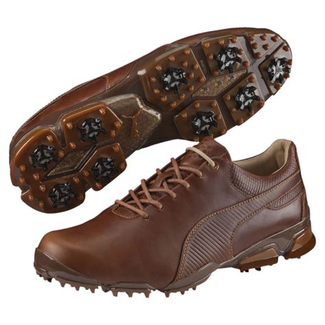 brown leather golf shoes