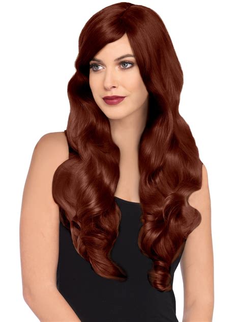 brown long wig