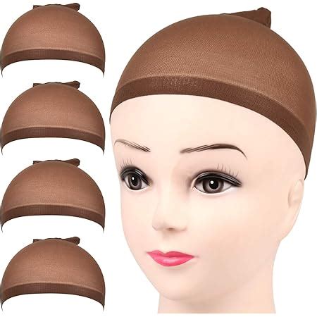 brown wig cap