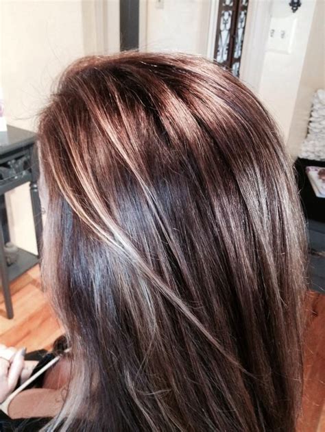 brunette highlights to cover gray