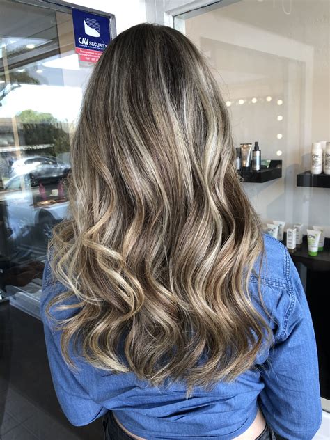 brunette with blonde foils